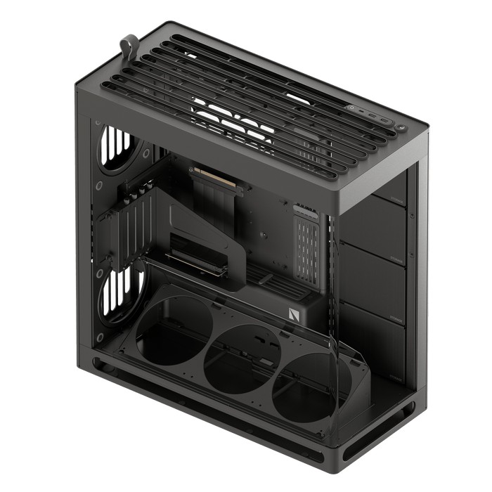 Aerocool HAVN HS 420 VGPU Edition Black EATX case - Adjustable GPU Bracket - Supports 11 fans (0 incl) - 4x 3.5''or 8x 2.5''