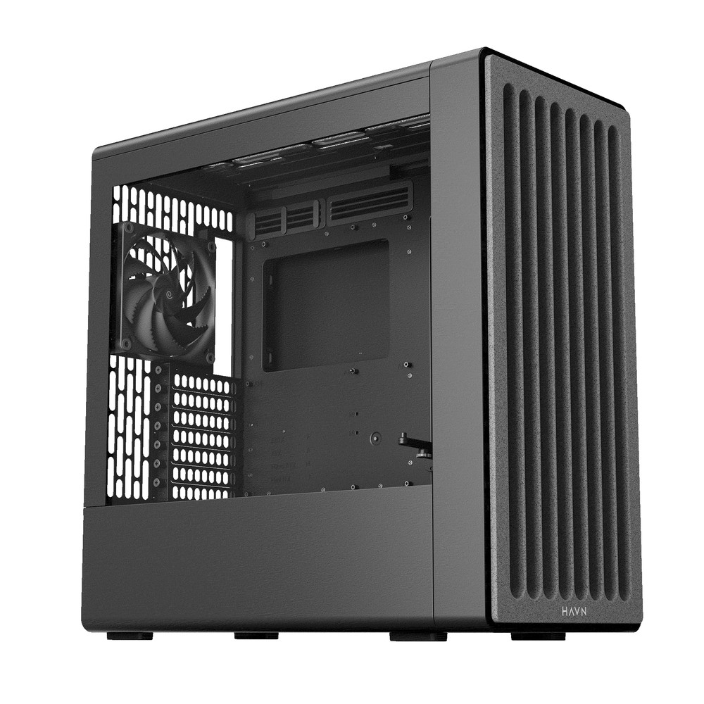 Aerocool HAVN BF 360 Flow Black EATX case - Adjustable GPU Bracket - Supports up to 7 fans (2x180; 1x140mm incl) - 2x 3.5'' or 4