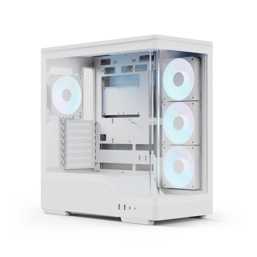 Aerocool P500A White Mid tower case - Includes 120mm ARGB Fan x 4 and 4-port ARGB control hub - ATX - 3x 2.5'' or 2x3.5'' - 360m