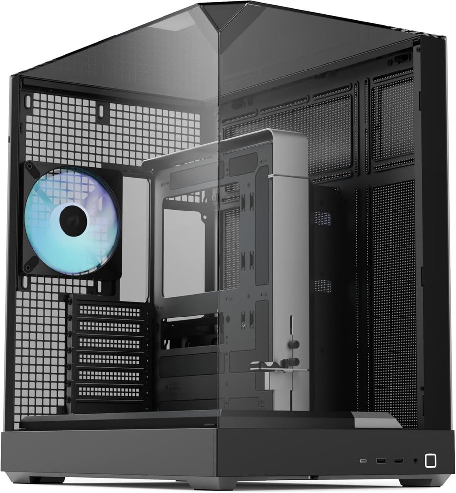 Aerocool APNX V2 Vision Black 3 glass panel case. X-Pand Flow design 4x ARGB Fan included - 360mm radiator - (APCM-VI02143.11)
