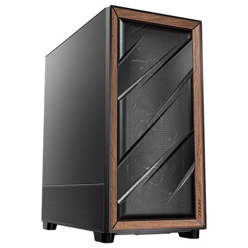 Antec FLUX SE E-ATX | ATX | Micro-ATX | ITX Mid-Tower Gaming Chassis Wood Front Panel- Black