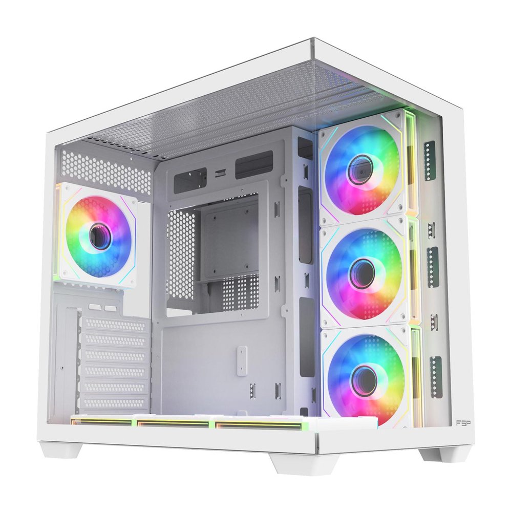 FSP M341 ATX Dual Chamber Mid Tower Gaming Chassis - White
