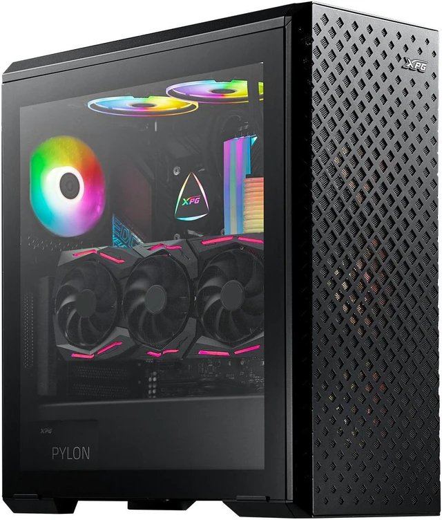Adata / Xpg Defender Pro blacK - with front ARGB controller , magnetic meshed front panel , vertical VGA mount bracket included , dual-chamber design - with 3mm tempered glass side panel , all steel exterior , dedicated chamber for psu + hdd bay , no psu ( bottom placed psu design with removable dust filter ) , support upto 380mm graphics card , 3x radiator upto 360mm ; 2x usb3.0 + audio in/out - 2/0x 3.5" hidden + 2/4x 2.5" hidden - 3x 120mm ARGB upto 6 , with removable dust filter - E-ATX