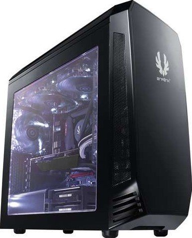 Bitfenix AEG-300-KKWL1 AEgis - blacK + Windowed + Icon disply , with programmable icon display ( 240x320 2.8" TFT LCD ) + 3-speeds fan controller , closed panels for noise shielding , with reservoir bracket + pump bracket , 200mm width slim design , no psu ( bottom placed + multi-direction psu design ) , 2x usb 3.0 + audio in/out - 4x 3.5" internal + 4x 2.5" internal ( 1x2.5" + 2x 3.5" drive cages ) - 1x 120mm fan upto 8 - micro-ATX