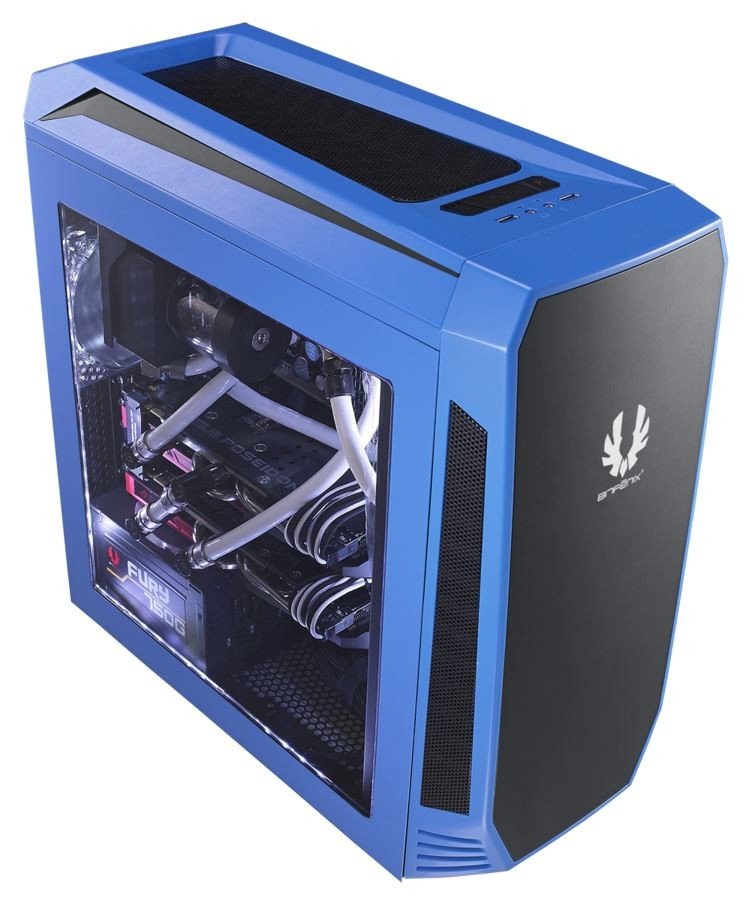 Bitfenix AEG-300-BKWL1 AEgis - bLue + Windowed + Icon disply , with programmable icon display ( 240x320 2.8" TFT LCD ) + 3-speeds fan controller , closed panels for noise shielding , with reservoir bracket + pump bracket , 200mm width slim design , no psu ( bottom placed + multi-direction psu design ) , 2x usb 3.0 + audio in/out - 4x 3.5" internal + 4x 2.5" internal ( 1x2.5" + 2x 3.5" drive cages ) - 1x 120mm fan upto 8 - micro-ATX