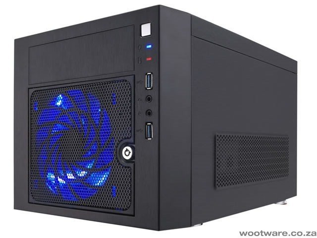 CFi 2060 mini-itx case ( also works as NAS storage chassis ) , black , with front door + keylock , 2x front-accessed hot-swap hdd tray ( iT-CGA78790020 ) , with Internal 300w SFX power supply , compact size ( 35x21.4x22cm ) , 2x front usb3.0 + audio in/out ; 1x standard 5.25", 4x 3.5" ( 2x internal 3.5" + 2x front hot-swap 3.5" with backplane kit ) ; 1x80mm + 1x120mm blue led fans - mini-itx only - no power cord included