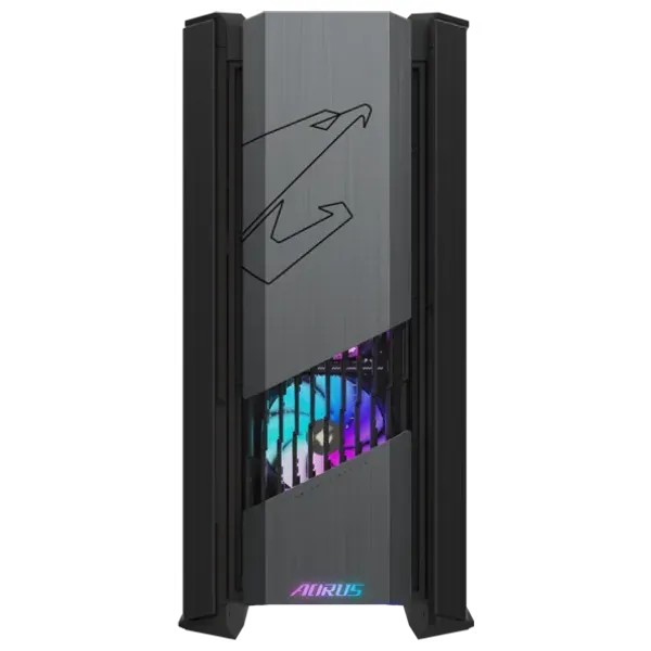 Gigabyte AC601G Black TemperedGlass Case compact ATX chassis with full glass side panel, enhanced cooling layout, and clean cable routing.