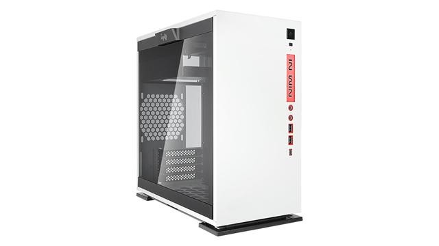 In-Win 301C mid tower chassis with usb3.1 type-C + RGB ( support Asus aura sync Msi mystic light + Gigabyte RGB fusion ) - White - tool-less full-sized tempered glass side panel , neon RGB LED logo+i/o panel on fronto panel , 1.2mm SECC , no psu ( rear-top positioned ) , dual chamber design for heat separation , support upto 330mm long card with VGA holder , bottom dust filter ; 1x USB3.1 type-C + 2x usb3.0 + audio in/out - 1/0x 3.5" + 2/3x 2.5" - upto 5x fans , support 2x radiators ( upto 240mm ) - micro-ATX