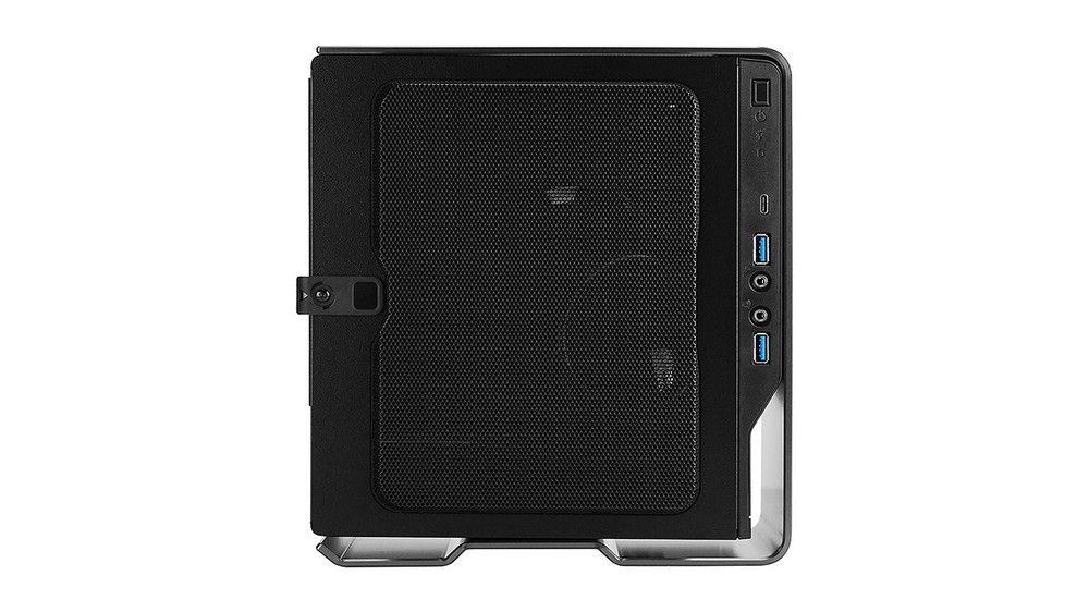 In Win Chopin Max mini-itx chassis blacK+blacK + 200W 80 plus gold psu , perforated mesh side+top panels , brushed-hairline aluminium , 4x customizable i/o panel colour , tower / desktop convertable ; 2x front usb3.0 + 1x usb3 type C (Gen2x2) , support upto 54mm height cpu cooler + audio in/out - 2x 2.5" - support mini-itx only