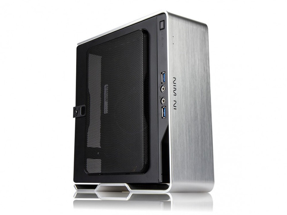 In Win Chopin mini-itx chassis Silver+blacK + 150W 80 plus bronze psu , perforated mesh side+top panels , brushed-hairline aluminium , 4x customizable i/o panel colour , tower / desktop convertable ; 2x front usb3.0 + audio in/out , support upto 43mm height cpu cooler - 2x 2.5" - support mini-itx only