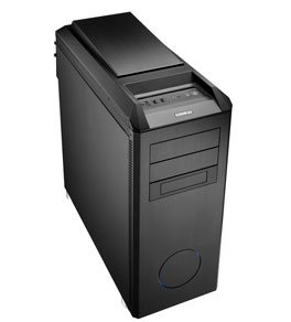 Lian-li pc-B25S blue ring , midi tower , Black with cold blue ring design , No psu ( bottom placed design ) , made in Taiwan , hairline brush anodized aluminum , dual -layer side panel with sound dimmer structure , removable motherboard tray , removable front panel with jointer , removable top cover for modding purpose , tool-free pci card holder ; e-SATA + 2x front usb3.0 + audio in/out - 3/2x 5.25" , 0/1x3.5" , 6x 3.5" hidden ( anti-vibration removable drive cage - side accessed ) - 3x120mm + 1x140mm fan with washable filter + 3-speed fan controller , 1x 120mm extrenal angle adjustable aluminum fan duct , with noise reduction foam - atx