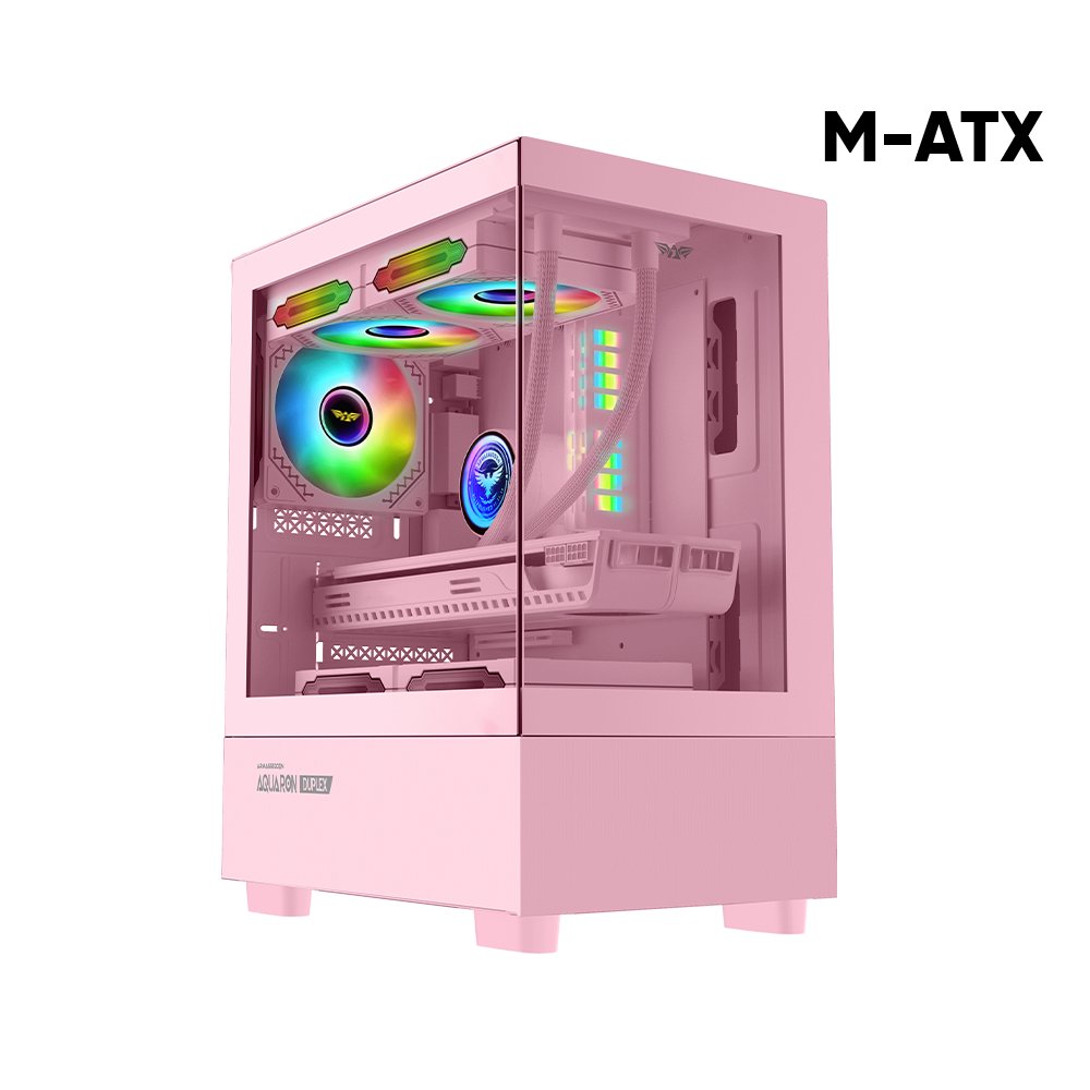 Armaggeddon Aquaron Duplex Micro-ATX Gaming Case - Pink