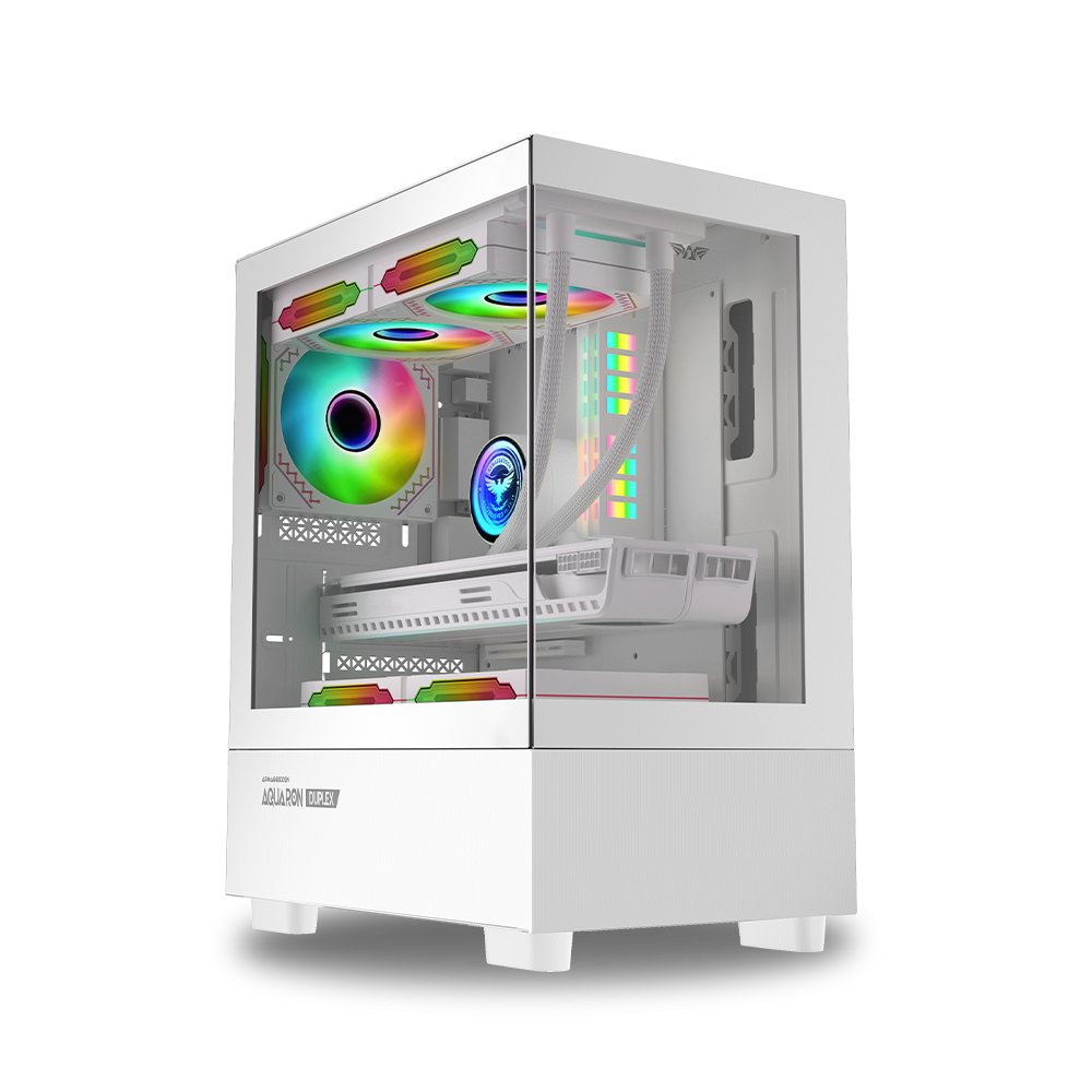 Armaggeddon Aquaron Duplex Micro-ATX Gaming Case - White