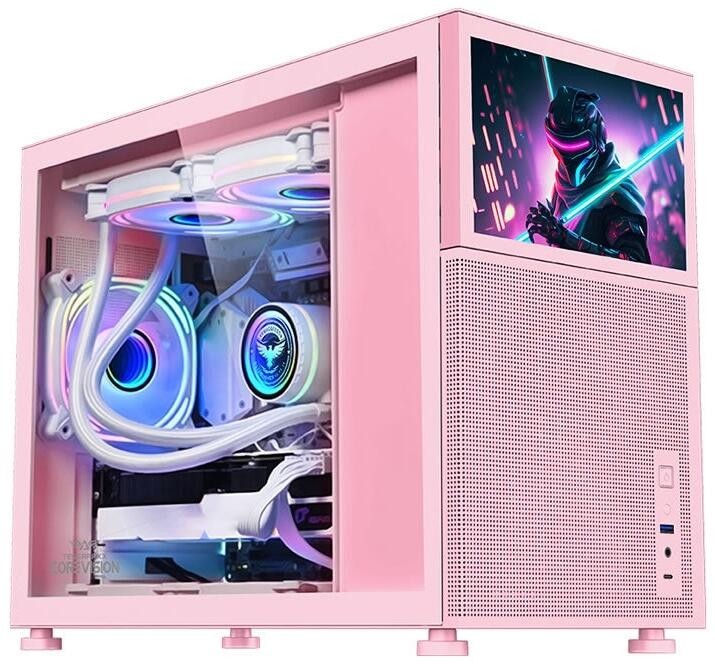 Armaggeddon Tessaraxx Core Vision Micro-ATX Gaming Case - Pink