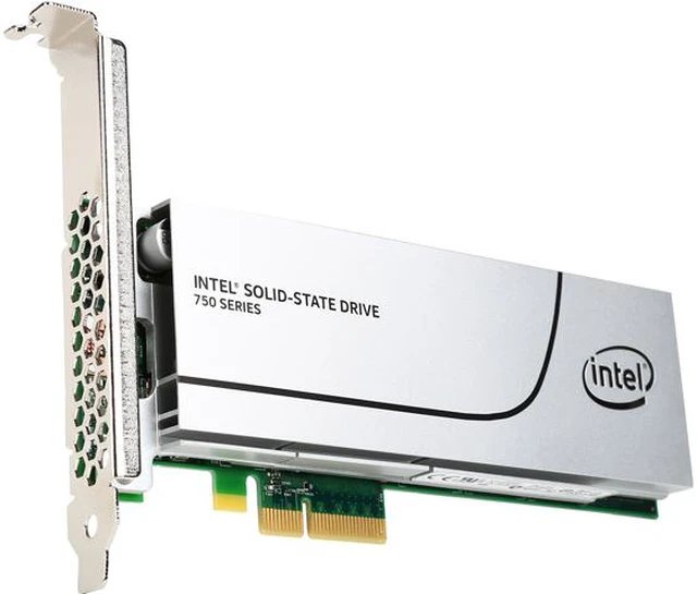 Intel SSDPEDMW400G4 SSD 750 series , PCi-e 3.0 (4x) with NVMe , 400Gb , 20nm MLC Solid-State Drive , native read : 2200mb/sec / write 900mb/sec , MAX Read/Write 4K : 430000/230000 ioPS , 1.2millions MTBF with 219TB TBW - 5 years warranty