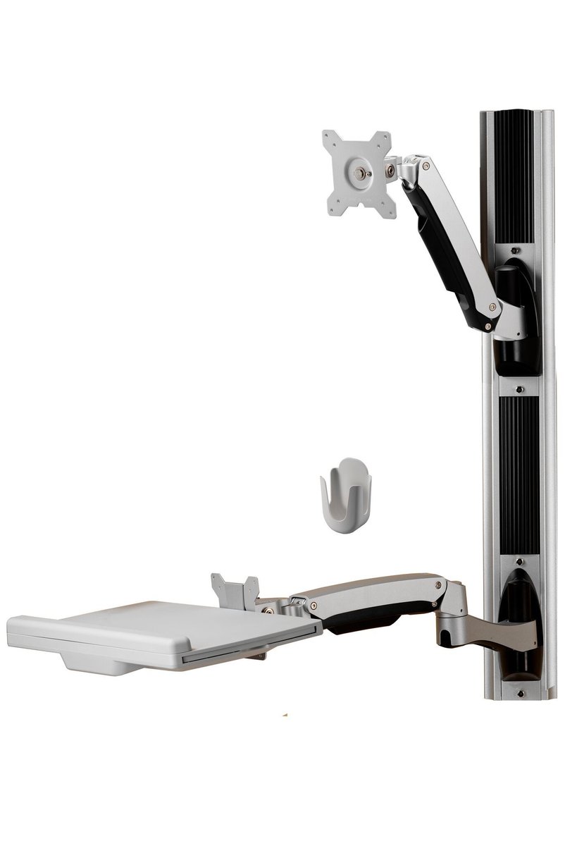 Aavara W8812 wall-mount rail system for 1x display + 1x kb - free style kb arm ( 2x arms / 3x joints) + AW110 free style display arm ( 1x arm / 2x joints - 110 ( +90~-20 ) tilt angle adjustable , 95 ( +60~-35 ) tilt arm adjustment , +/-90 swivel angle adjustable , 360 rotation pivot for landscape or portrait ) , height adjustable , with ExperTorque technology , smart cable management , aluminum alloy/Steel , VESA mounting : 100x100 / 75x75mm , support up to 10Kg+2.5Kg