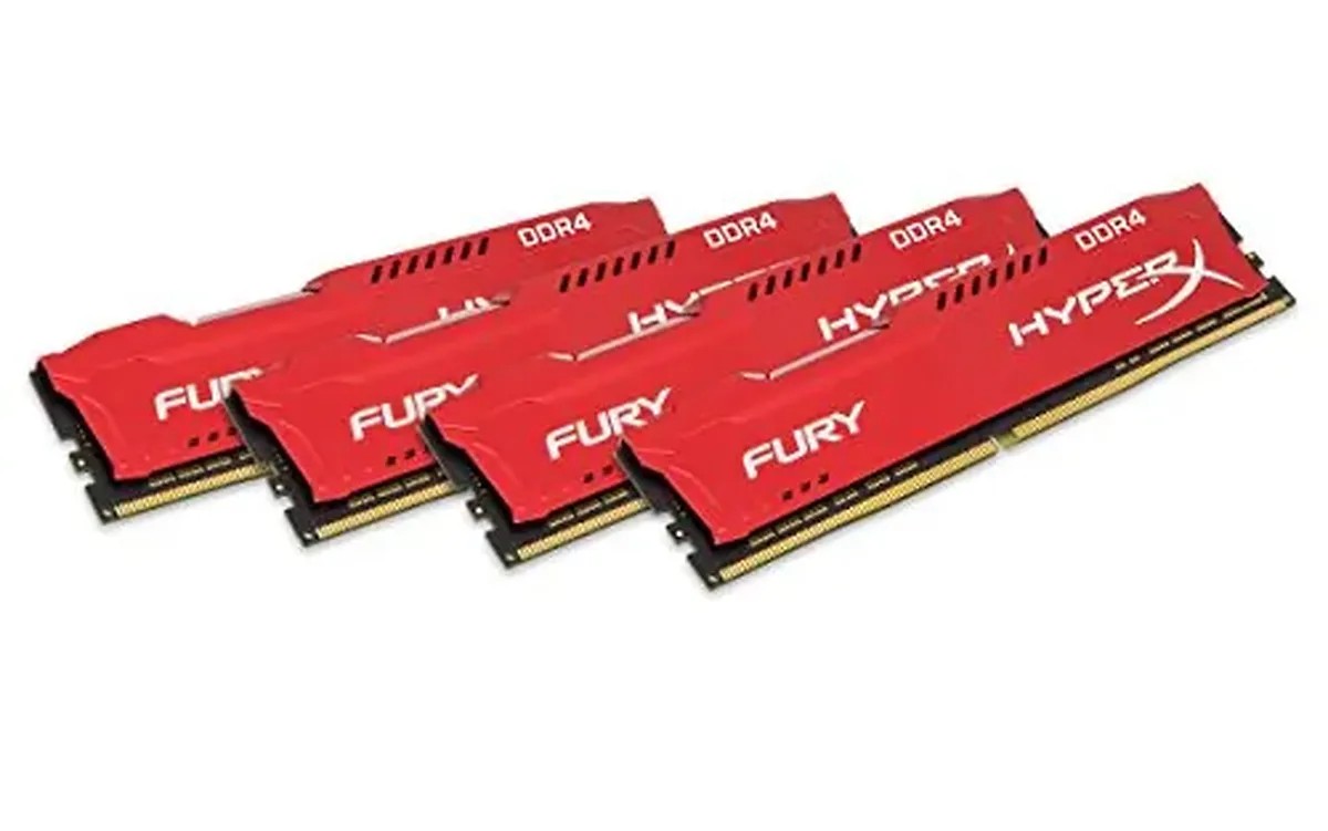 Kingston HX429C17FR2K4/32 DDR4-2933 ( pc4-23400) , hyper-x Fury with Red asymmetrical heatsink , CL17 , 8Gb x 4 kit - support Intel XMP ( eXtreme Memory Profiles ) , 1.2v - 288pin - lifetime warranty