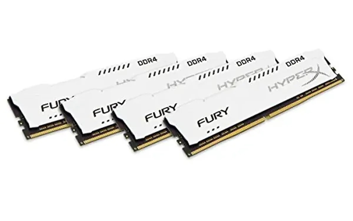 Kingston HX429C17FW2K4/32 DDR4-2933 ( pc4-23400) , hyper-x Fury with White asymmetrical heatsink , CL17 , 8Gb x 4 kit - support Intel XMP ( eXtreme Memory Profiles ) , 1.2v - 288pin - lifetime warranty