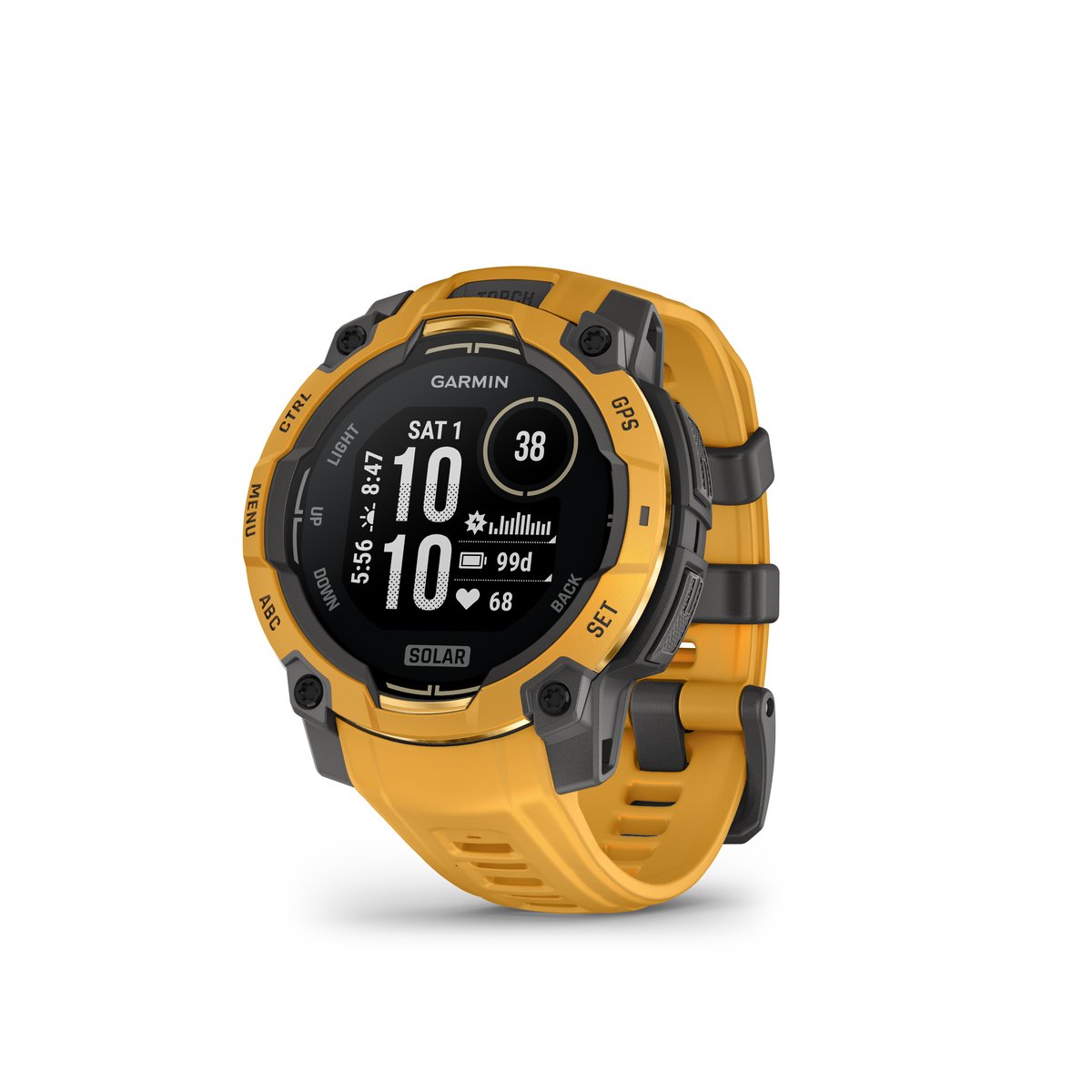 Garmin Instinct 3 - 45 mm, Solar Sunburst with sunburst/grey silicone band