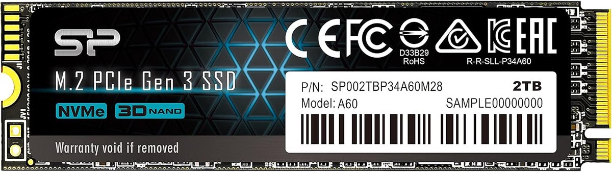 Silicone Power SILICON POWER P34A60 2TB PCIE GEN 3X4 NVME SSD - 5-YEAR LIMITIED