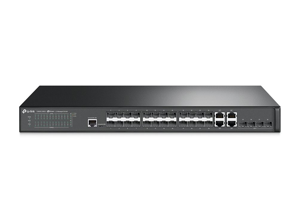 TPLINK TP-LINK - T2600G-28SQ 24-PORT GIGABIT SFP L2 MANAGED SWITCH WITH 4 10G SFP+ SLOTS