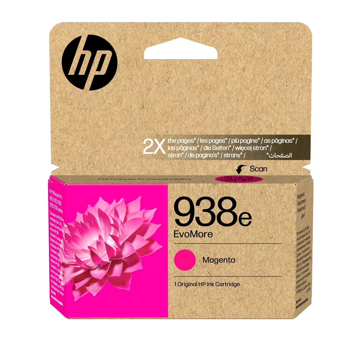 HP 938e Evomore Original Magenta Ink Cartridge For HP Officejet Pro 9110b: 9120 All:in:one: 9120b All:in:one: 9130 All:in:one: 9130b All:in:one: 9110b: 9700: 9700e Printer Series