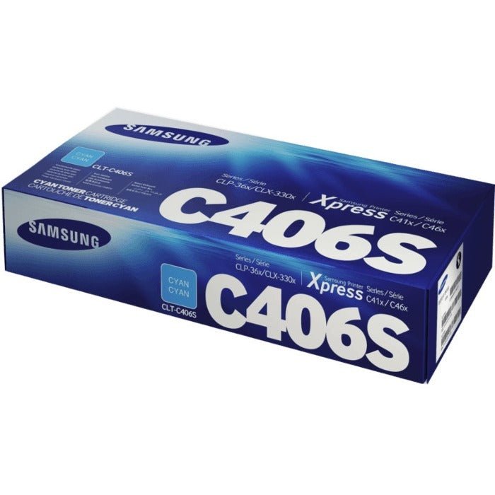 Samsung Clt:c406s Original Cyan Toner Cartridge For Clp:360:365:365wxpress C410wclx:3300:3305:3305wxpress C460w:c460fw