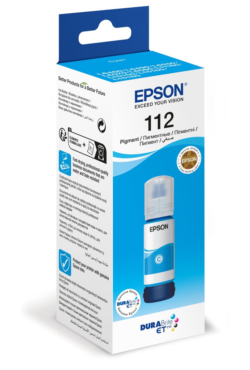 Epson 112 Ecotank Pigment Cyan Ink Bottle