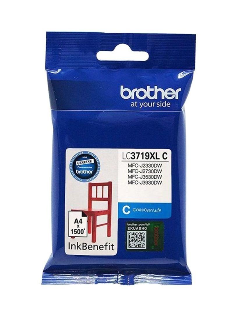 Brother Lc3719 High Yield Cyan Ink Cartridge For Mfcj3530 3000 Page Yield