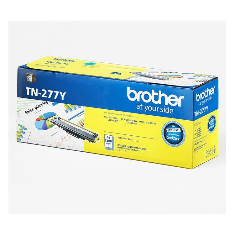 Brother Tn277 Yellow Toner Cartridge Hll3210cw Dcpl3551cdw Mfcl3750cdw 2300 Page Yeild