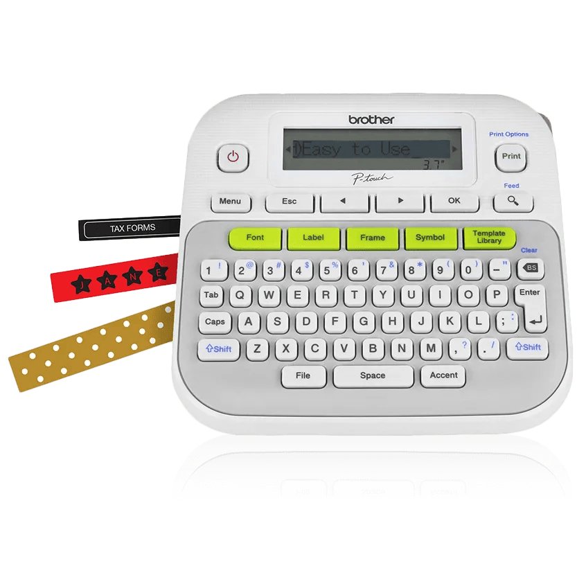 Brother P-touch D210 Handheld 2 Line Printer; 6-12mm; Tape - 9 Volt Adapter Not Included Replaces D200