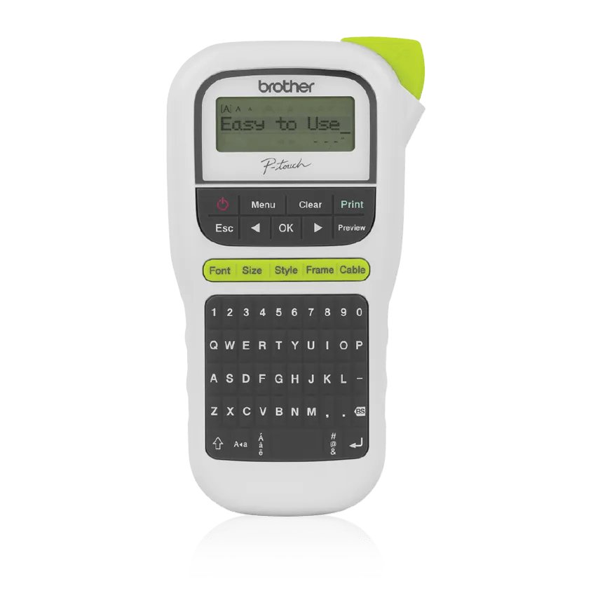 Brother P-touch H-110 Handheld 2 Line Printer; 6-12mm; Tape - 9 Volt Adapter Not Included Qwerty Keyboard