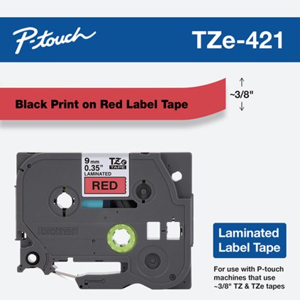 Brother Laminated Tape 8m X 9mm Black On Red