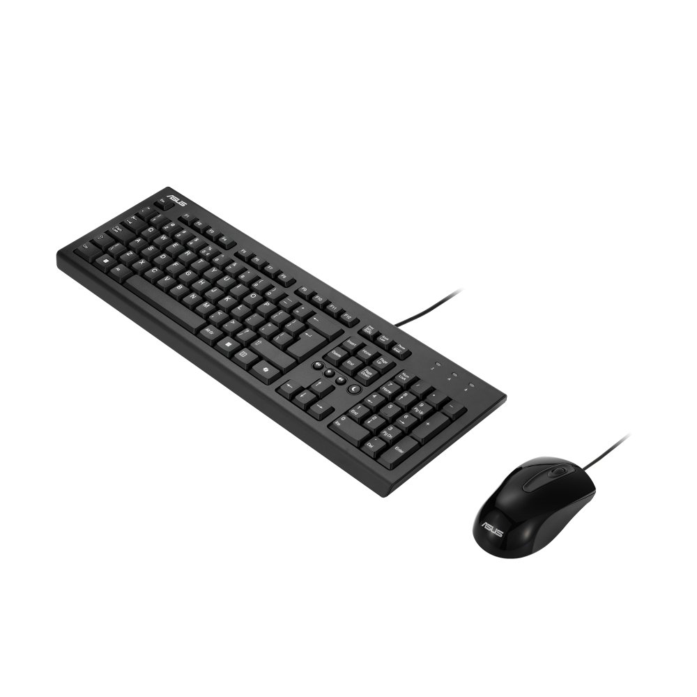 Asus U2000 Wired Keyboard and Mouse Set Black