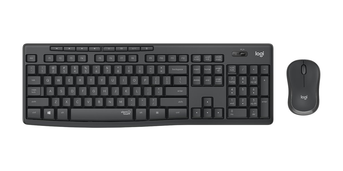 Logitech - MK295 Silent Wireless and Mouse - Black