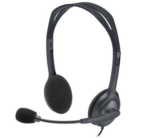 Logitech - H111 Analog Stereo Dual Headset 3.5 mm - Black