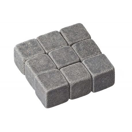Gift Tribe - Granite Whisky Stones Gift Set - Set of 9 - Black