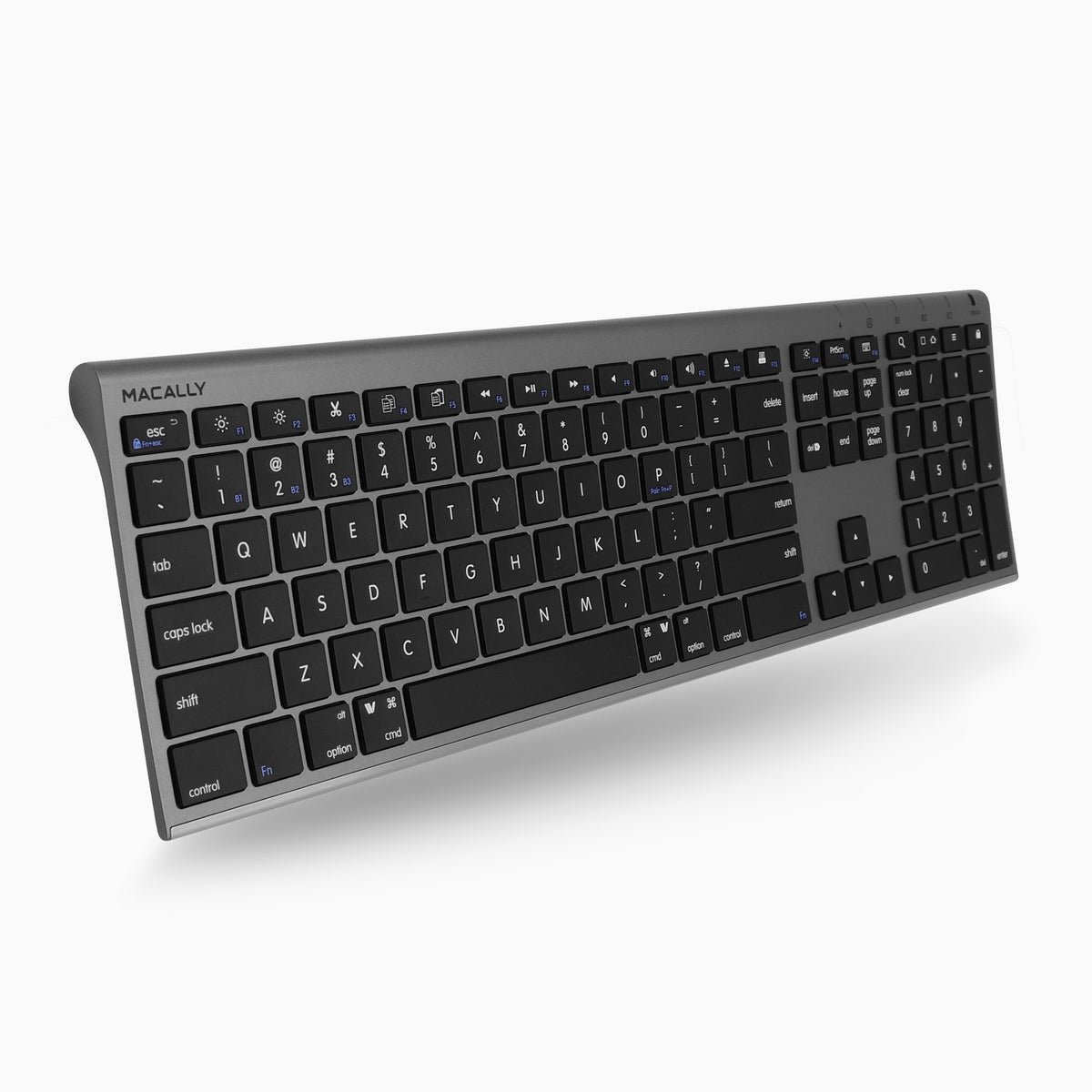 Macally Ultra Slim Bluetooth keyboard - Space Grey Includes Numeric Keypad