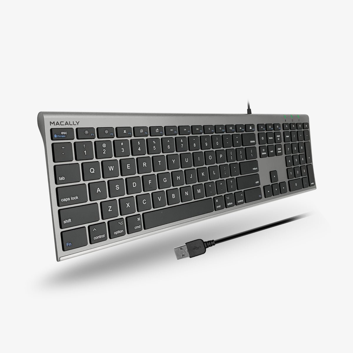 Macally - Everyday USB-A Wired Keyboard for Mac - Space Gray Full Size