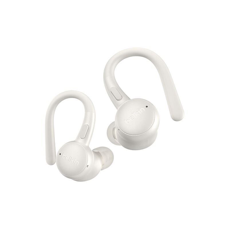 Belkin - SoundForm ActiveFit Wireless Earphones with Built-in Microphone, USB-C Fast Charging, 36H Battery Life, IP54 Water Resistance - Sand