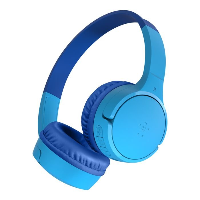 Belkin - Soundform Mini Kids Wireless Headphones - Blue - with Case