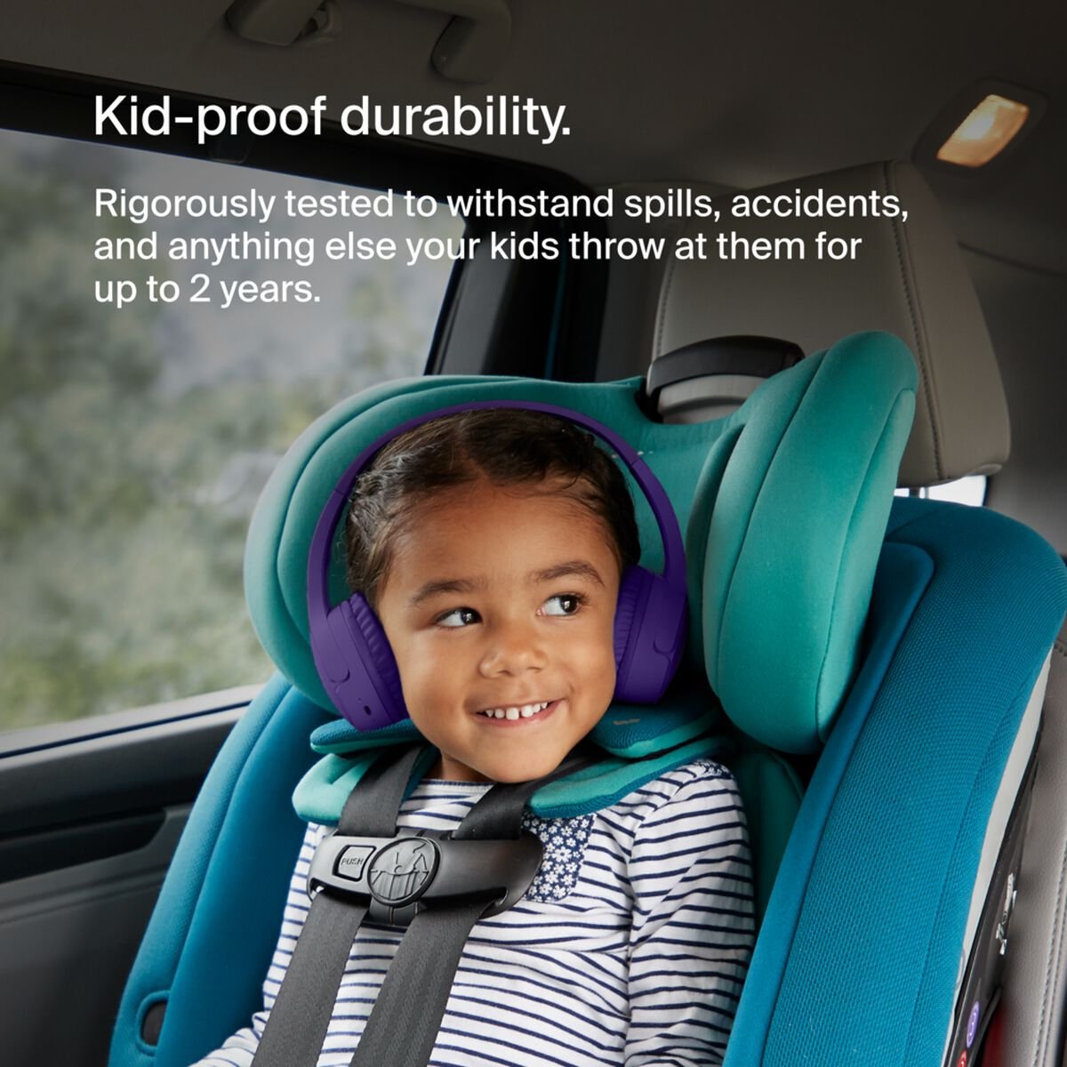 Belkin - SoundForm Mini Kids Wireless Headphones with Built-In Microphone, 30H of Playback Time, & Fun Stickers - Over-Ear Headsets for Online Learning, School, Travel, iPhone, iPad, Galaxy - Purple