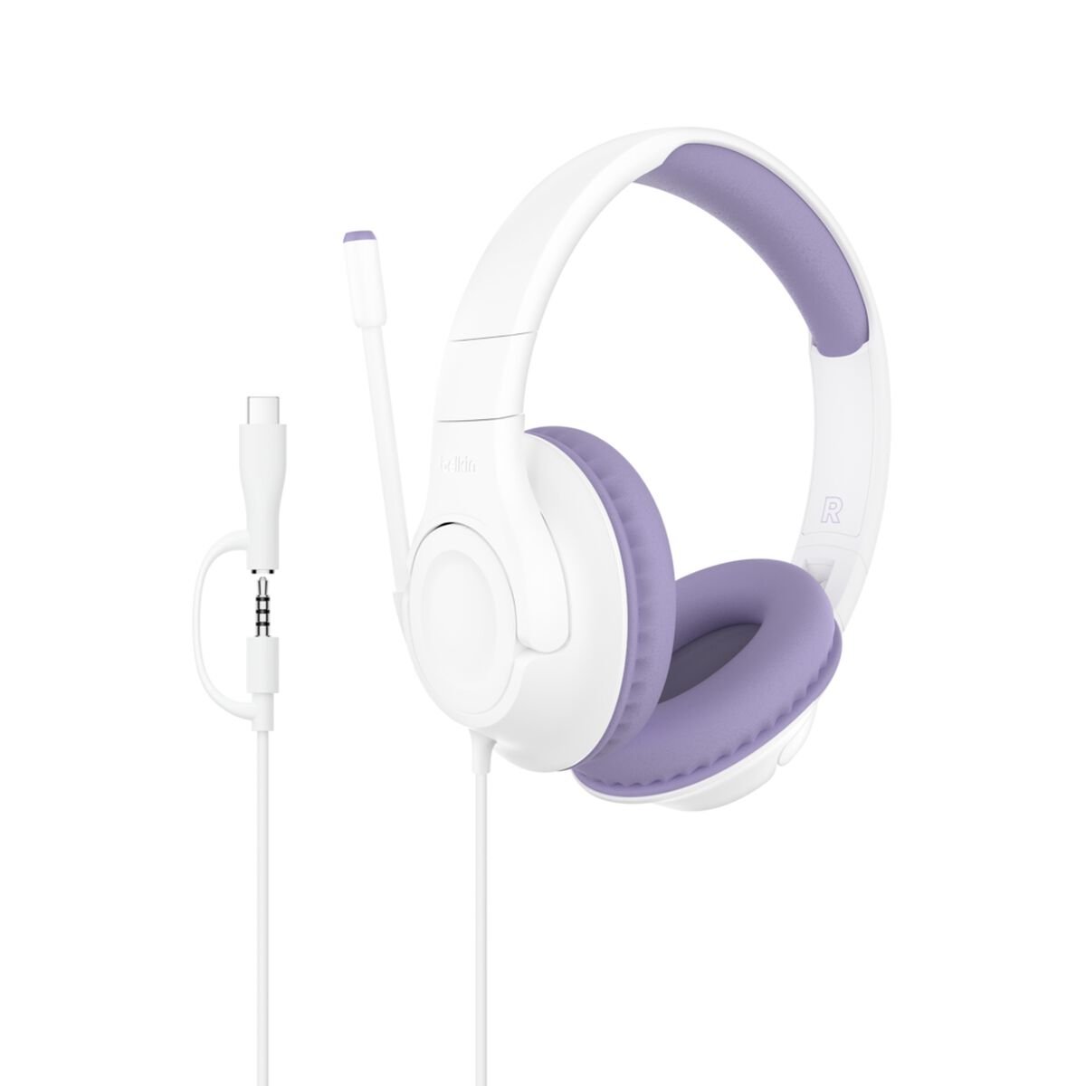Belkin - SoundForm - Inspire Kids Over Ear Headset with Boom Microphone - Lavender