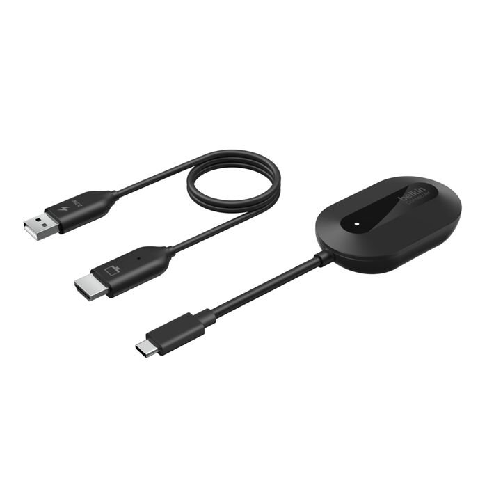 Belkin - ConnectAir Wireless HDMI Display Adapter for USB-C Laptop, Tablet, Phone, Projector – Black