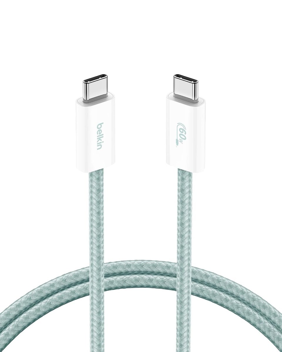 Belkin - USB-C to USB-C 60 Watt Braided Cable 1.5 Meter - Green - 2 Pack