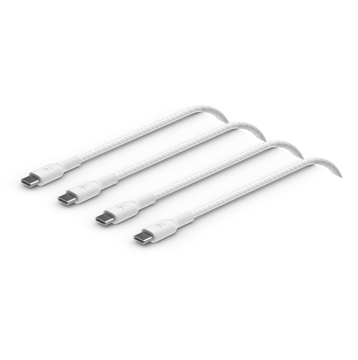 Belkin - USB-C to USB-C 60 Watt Braided Cable 1.5 Meter - White - 2 Pack