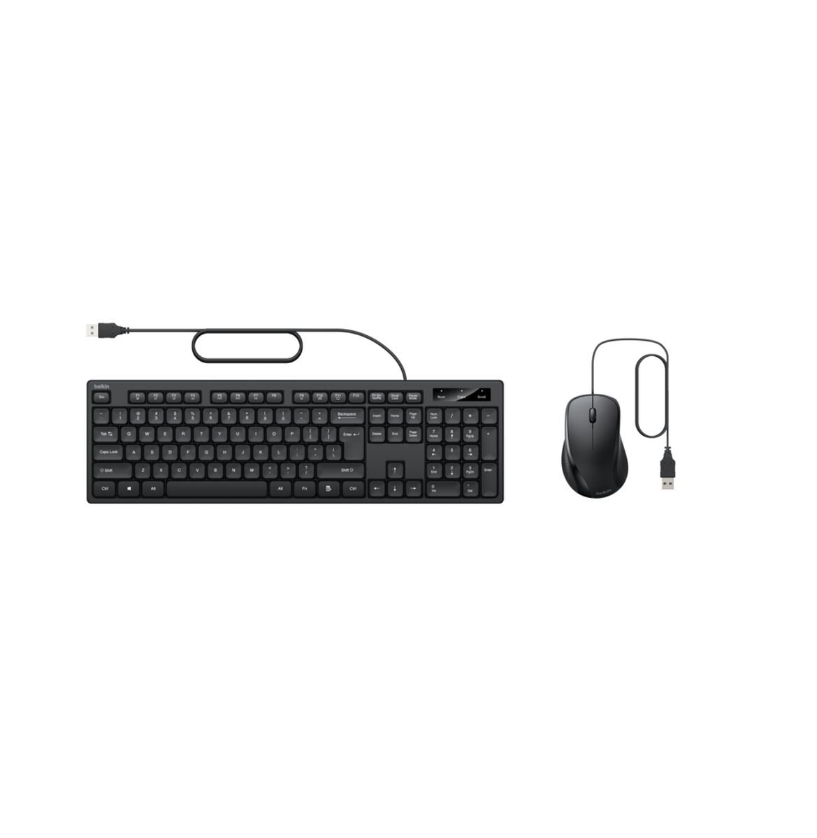 Belkin - Wired Keyboard and Mouse Combo - Black