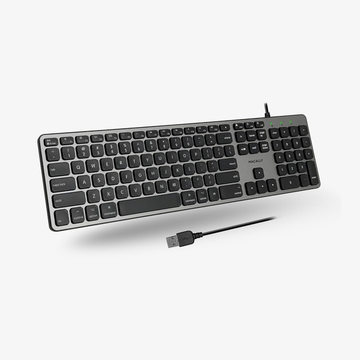Macally - Backlit USB-A Wired Keyboard for Mac - Built Specifically for Mac: Equipped with a 107-key apple layout and 16 MacOS shortcut keys, typing on your macbook or imac with our mac compatible keyboard will feel familiar