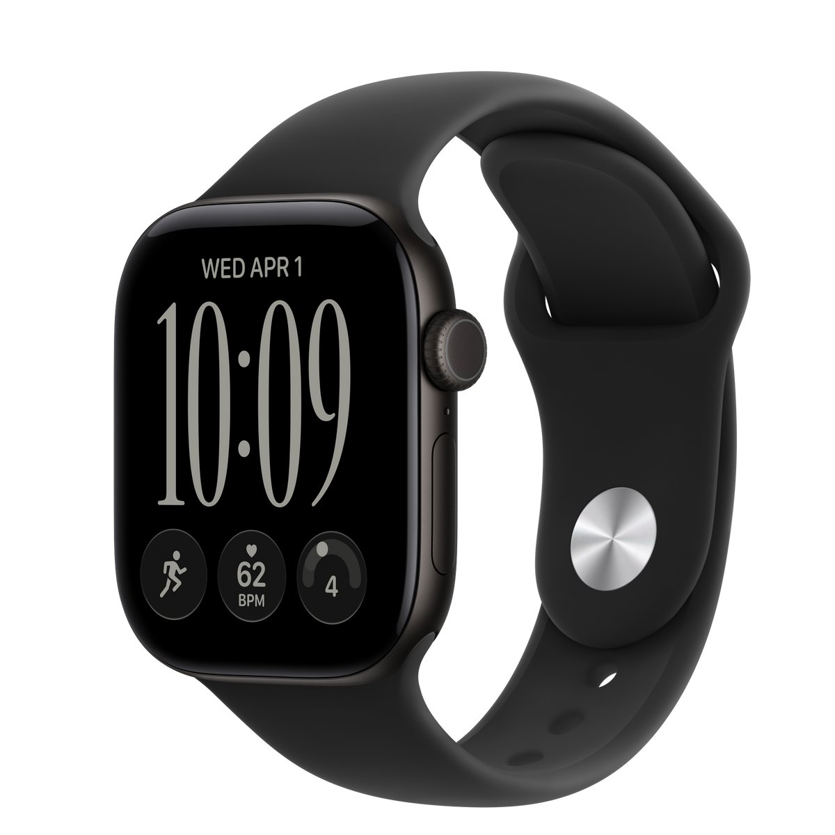 APPLE WATCH SERIES 12 GPS + CELLULAR 42MM BLACK ALUMINIUM CASE WITH BLACK SPORT BAND - M/L