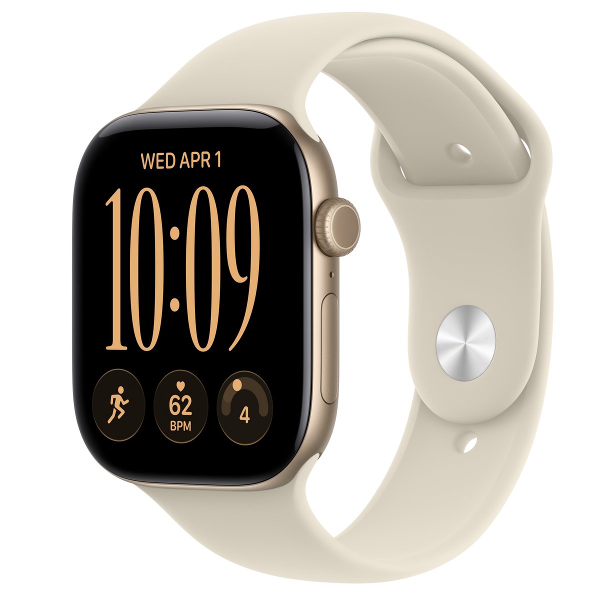 APPLE WATCH SERIES 12 GPS + CELLULAR 46MM LIGHT GOLD ALUMINIUM CASE WITH SAND SPORT BAND - M/L